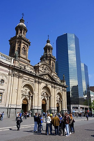 Cathedral, Plaza de Armas, Santiago de Chile, Chile, South America