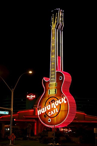 Guitar of the Hard Rock Cafe, detail, Paradise Road, Las Vegas, Nevada, USA