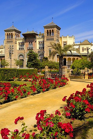 Museum of Popular Arts and Customs "Mudejar Pavilion" in Maria Luisa Park, Seville, Andalusia, Spain, Europe