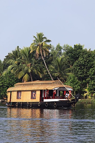 Houseboat on Kodoor River, Backwaters near Alleppey, Alappuzha, Kerala, India, South Asia, Asia