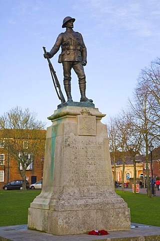 Kings Royal Rifle Corps war memorial in the grounds of Winchester Cathedral, Winchester, Hampshire, England, United Kingdom, Europe