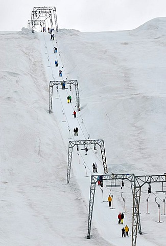 Ski lift in the Folgefonn summer ski center AS, Folgefonna glacier, Norway, Europe