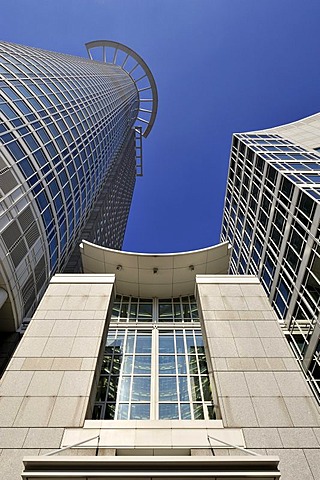 The 208-meter-high Westend Tower skyscraper, also called the Kronenhochhaus building, in the financial district, headquarters of the DZ Bank, Frankfurt am Main, Hesse, Germany, Europe's