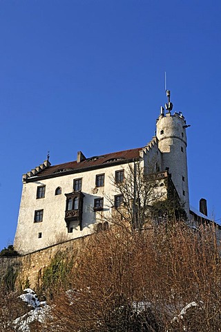 Burg Goessweinstein castle, 1076, remodeled in 1890 in the Neo-Gothic style, Goessweinstein, Upper Franconia, Bavaria, Germany, Europe