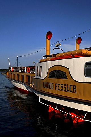 Passenger-ferry Ludwig Fessler on Lake Chiemsee, Upper Bavaria, Germany, Europe