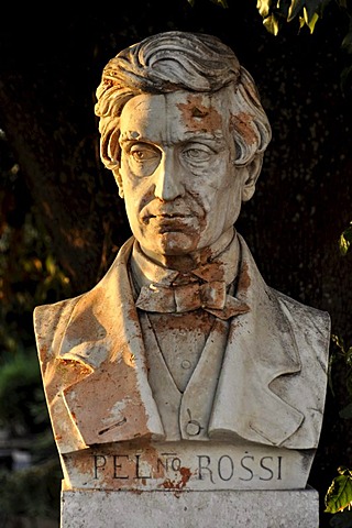 Bust of Pellegrino Rossi, the park of Villa Borghese, Rome, Lazio, Italy, Europe