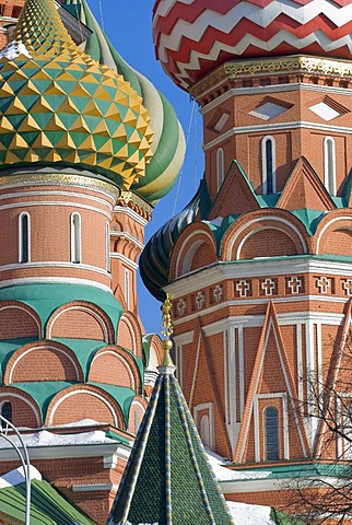 Domes of Saint Basil Cathedral, Moscow, Russia