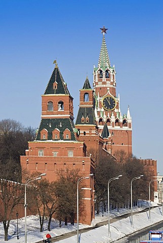 Three Kremlin towers, Moscow, Russia