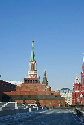 Moscow Kremlin, Red Square with Lenin's tomb at foreground, Moscow, Russia