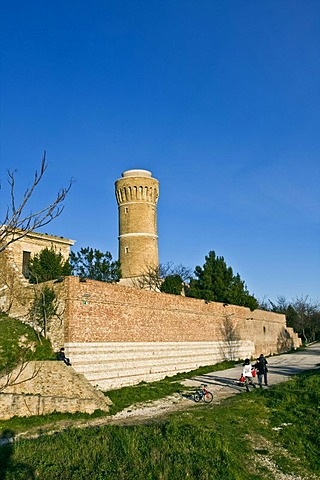 Old lighthouse of Ancona, 1860, in the urban Park Cardeto, on Mont Cardeto, also known as Francesco Sataglini Park, Ancona, Marche, Italy, Europe