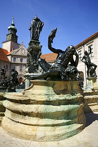 Brunnenhof in the Residenz, Fountain-Courtyard at the Residence Castle, Munich, Bavaria, Germany, Europe