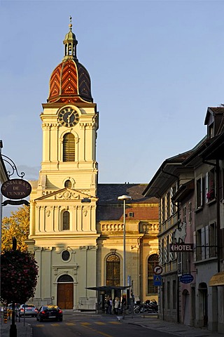 Temple, protestant parish church, Morges, Canton of Vaud, Switzerland, Europe