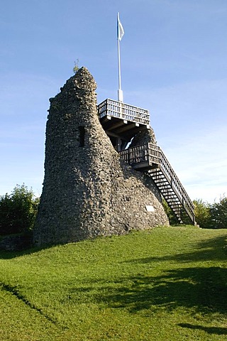 Castle ruins now serving as a lookout, Eversberg, Meschede, Sauerland region, North Rhine-Westphalia, Germany, Europe