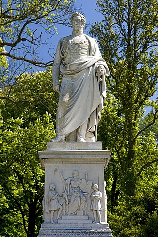 Malte monument in the castle gardens of Putbus, Ruegen island, Mecklenburg-Western Pomerania, Germany, Europe