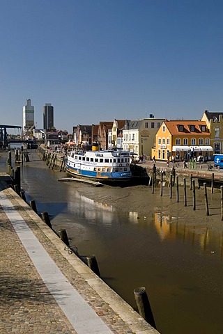 Inland harbour, Husum, North Friesland, Schleswig-Holstein, Germany, Europe