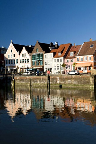 Inland harbour, Husum, North Friesland, Schleswig-Holstein, Germany, Europe