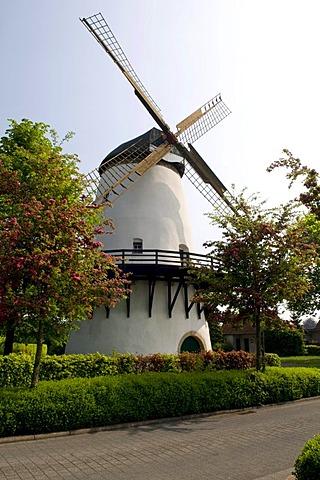 Smock windmill, Glandorf, Osnabruecker Land region, Lower Saxony, Germany, Europe