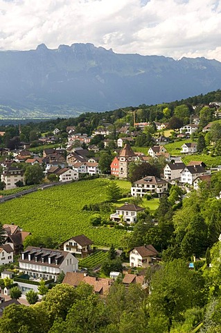Overlooking Vaduz, Principality of Liechtenstein, Europe