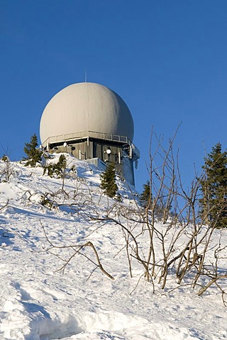 Radar tower on the Grosser Arber, Bavarian Forest Nature Park, Bavaria, Germany, Europe