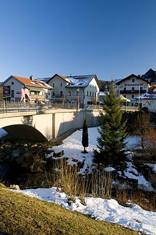 City view Bayerisch Eisenstein, Bavarian Forest, Bavaria, Germany, Europe