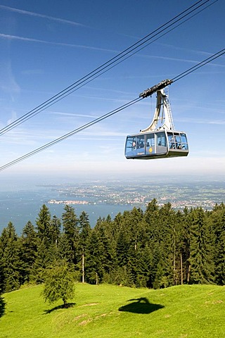 Pfaenderbahn aerial tramway ascending to Mt. Pfaender, 1064m, Bregenz, Lake Constance, Vorarlberg state, Austria, Europe