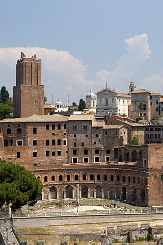 Mercatus Traiani Trajan's Market and militia tower, Rome, Italy, Europe