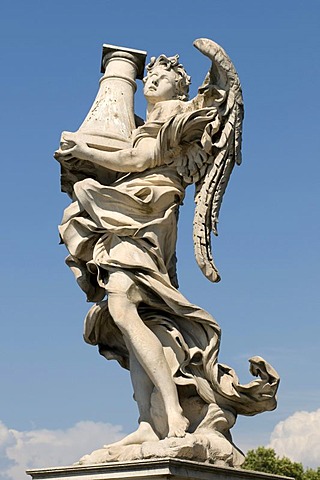 Angel statue on the Ponte Sant'Angelo bridge, Rome, Italy, Europe