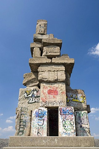 Landmark on the Halde Rheinelbe mining tip, Industrial Heritage Trail, Gelsenkirchen, Ruhr area, North Rhine-Westphalia, Germany, Europe