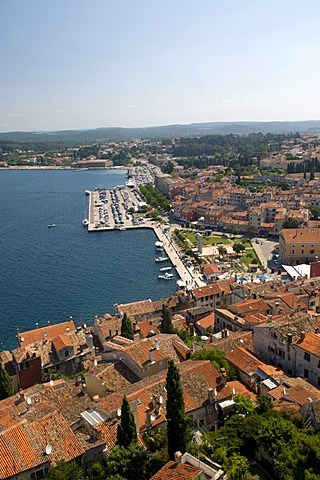 View from the belfry of the parish church of S. Eufemia, Istria, Croatia, Europe