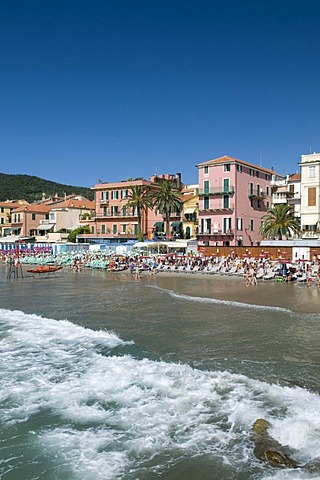 Coastal view, Alassio, Italian Riviera, Liguria, Italy, Europe