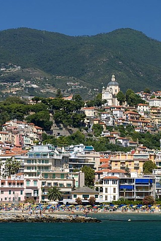 Harbor and view of the old town, San Remo, Riviera, Liguria, Italy, Europe