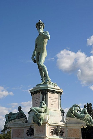 Memorial to Michelangelo Buonarroti, on the Mount alle Croci, Florence, Tuscany, Italy, Europe