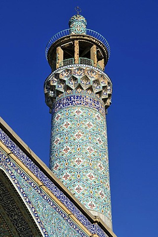 Colorful tiles at the historic Friday or Congregational Mosque in Hamadan, Hamedan, Iran, Persia, Asia