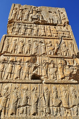 Bas-relief at the Achaemenid archeological site of Persepolis, UNESCO World Heritage Site, Persia, Iran, Asia