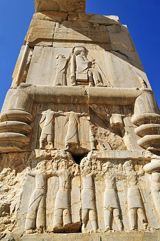 Bas-relief at the Achaemenid archeological site of Persepolis, UNESCO World Heritage Site, Persia, Iran, Asia