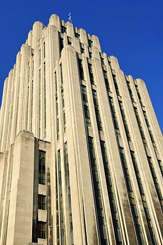 Historic Art Deco skyscraper, Aldred Building, Vieux Montreal, Old Montreal, Quebec, Canada, North America