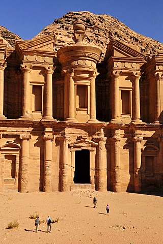 Facade of the procession monastery Ed-Deir in the Nabataean city of Petra, World Heritage Site near Wadi Musa, Jordan, Middle East, Orient