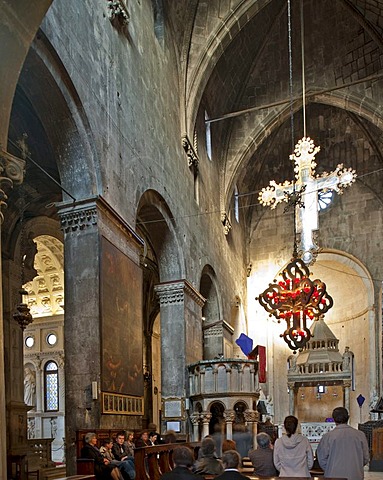 Interior of the Cathedral of St. Lawrence in Trogir, Croatia, Europe