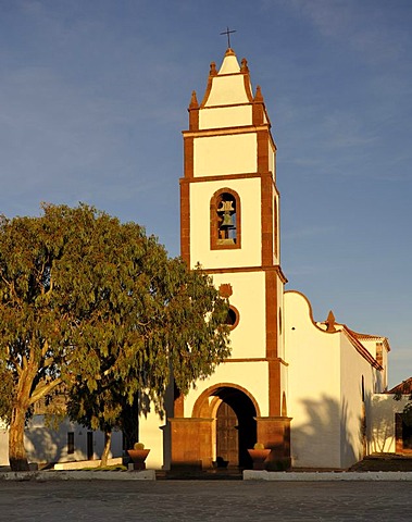 Parish church of Santo Domingo de Guzman in the evening light, Tetir, Fuerteventura, Canary Islands, Spain, Europe