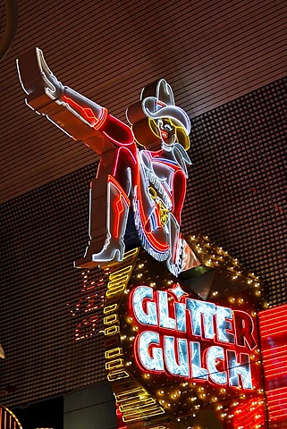 Glitter Gulch in Fremont Street in old Las Vegas, Nevada, USA