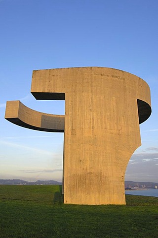 "Elogio del Horizonte", sculpture by Eduardo Chillida in Gijon, Asturias, Spain, Europe