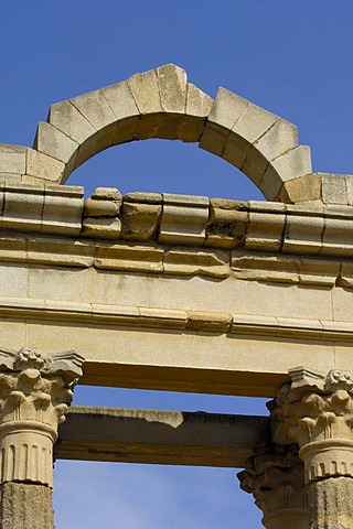 Ruins of Diana's temple, in the old Roman city Emerita Augusta, Merida, Badajoz province, Ruta de la Plata, Spain, Europe