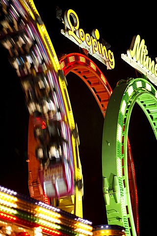 Cranger Kirmes fair, the biggest fair in the Ruhr area, at the Rhine-Herne Canal, Herne, North Rhine-Westphalia, Germany, Europe