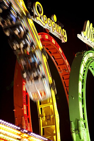 Cranger Kirmes fair, the biggest fair in the Ruhr area, at the Rhine-Herne Canal, Herne, North Rhine-Westphalia, Germany, Europe