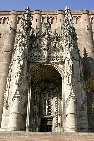 Entrance St Cecile Cathedral, Albi, France, Europe