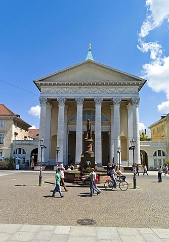 Protestant city church of Karlsruhe, cathedral, built after plans by Friedrich Weinbrenner and Grand Duke Karl Friedrich of Baden, Karlsruhe, Baden-Wuerttemberg, Germany, Europe