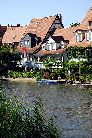 Little Venice at the Regnitz river, UNESCO World Heritage Site Bamberg, Upper Franconia, Bavaria, Germany, Europe