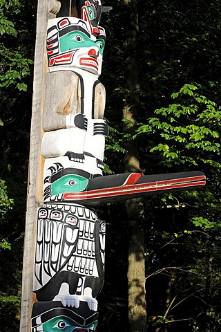 Totem pole in Stanley Park, Vancouver, British Columbia, Canada