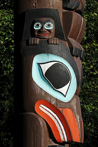 Totem pole in Stanley Park, Vancouver, British Columbia, Canada