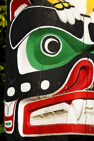 Totem pole in Stanley Park, Vancouver, British Columbia, Canada